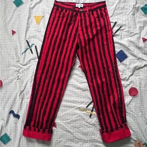 Kenzo Kansai Yamamoto Striped Straight-Leg Jeans Size 36 FR (4 US)
